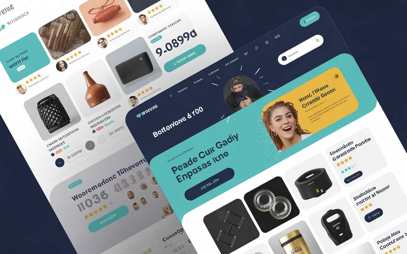Conversion-focused e-commerce product website with persuasive copywriting, trust signals, and streamlined checkout flow